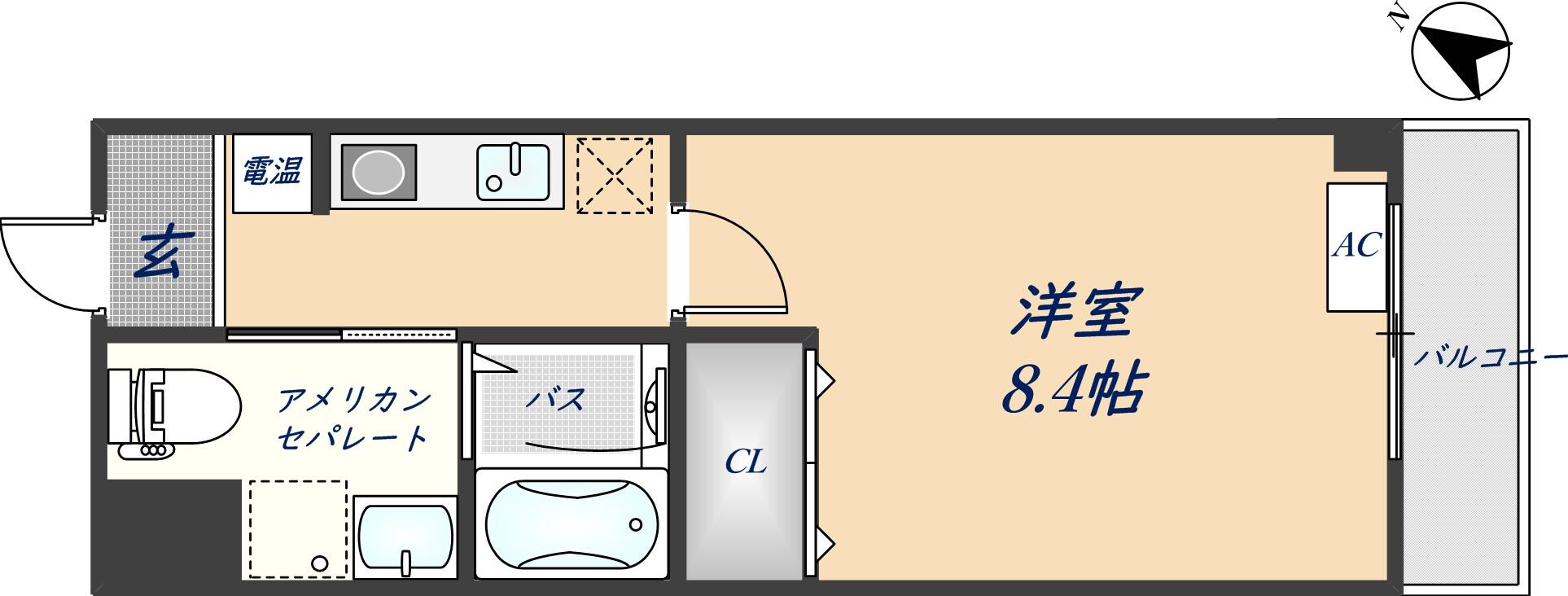 荒本駅 徒歩4分 4階の物件間取画像