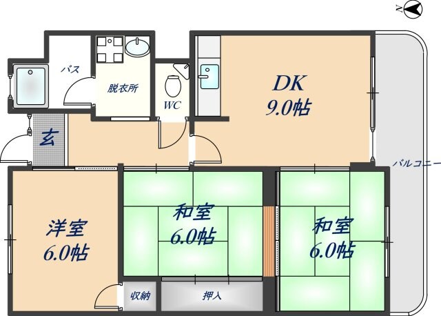 エアフォルク島内の物件間取画像