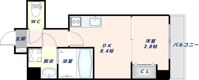 放出駅 徒歩10分 2階の物件間取画像