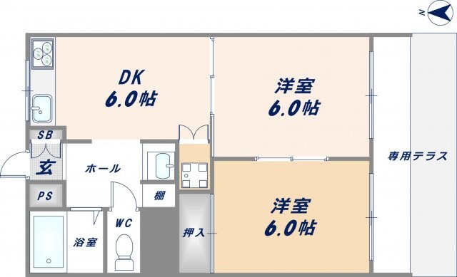 トリプルステイション菱屋西の物件間取画像