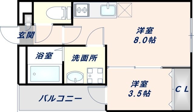 深江橋駅 徒歩7分 2階の物件間取画像