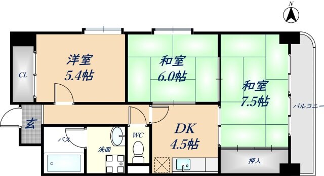 木の国ハイツの物件間取画像