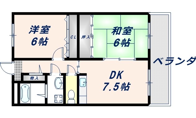 河内花園駅 徒歩9分 2階の物件間取画像