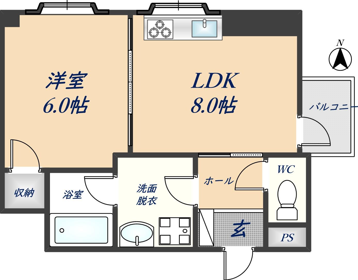 ツカサロイヤルハイツ瓢箪山の物件間取画像