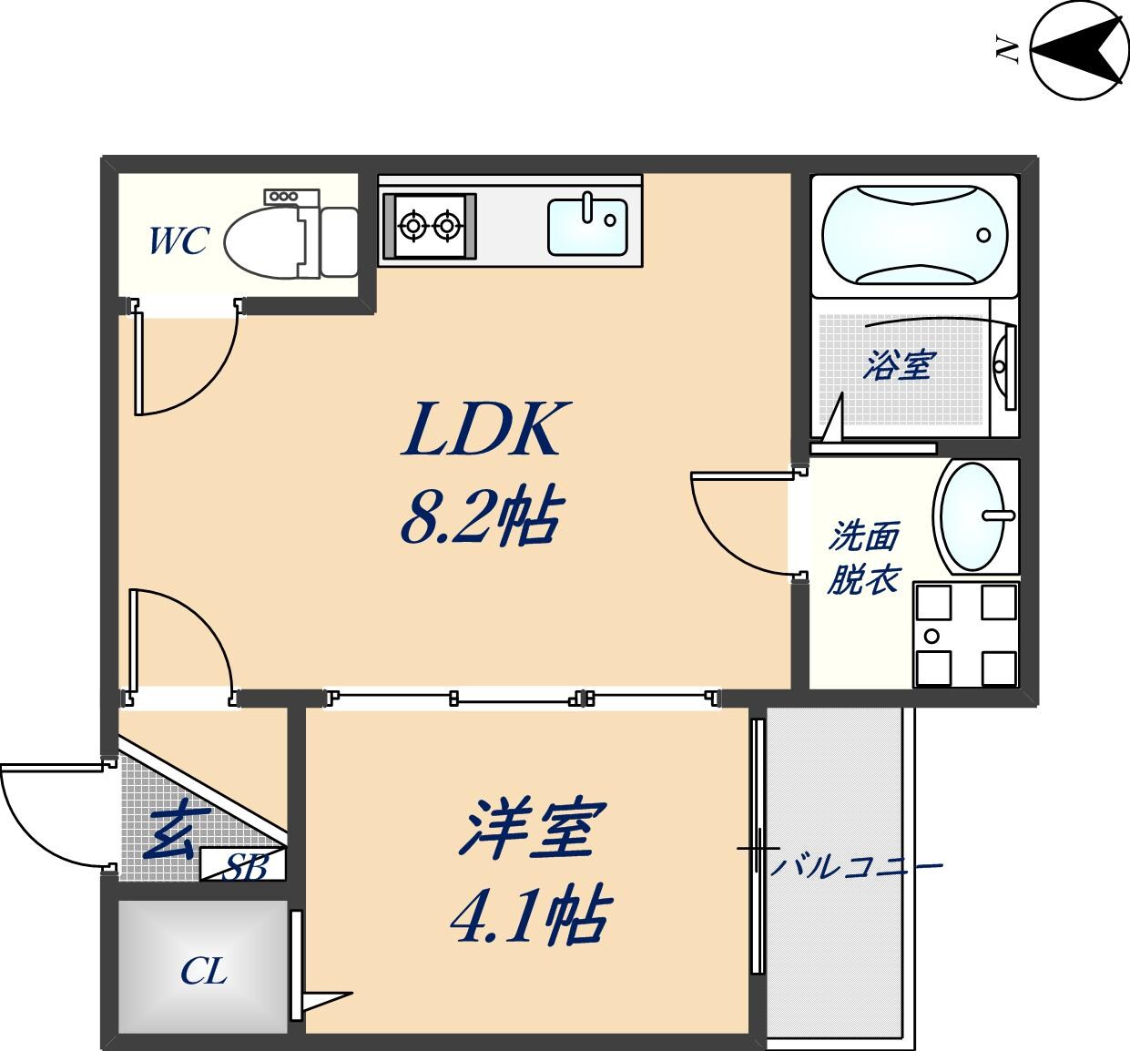 若江岩田駅 徒歩7分 1階の物件間取画像