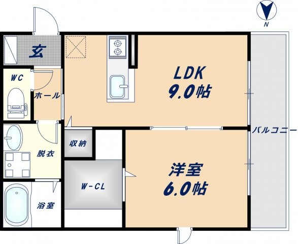 瓢箪山駅 徒歩6分 1階の物件間取画像