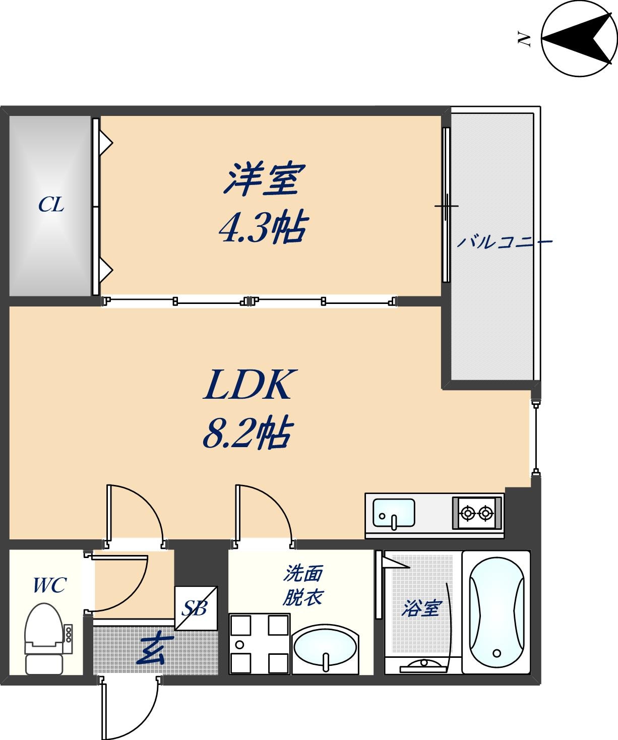 河内花園駅 徒歩2分 2階の物件間取画像