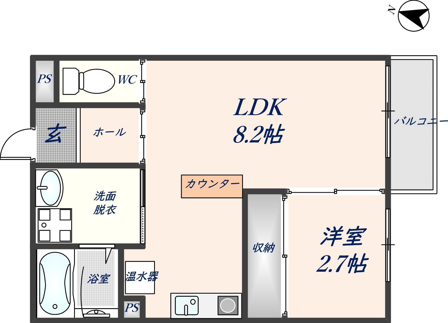 河内花園駅 徒歩5分 1階の物件間取画像