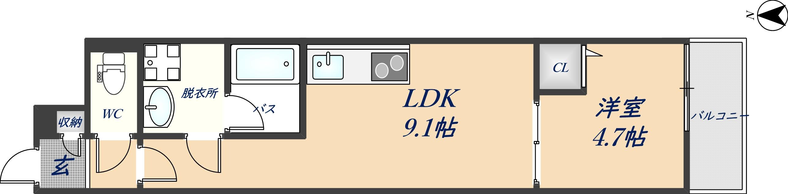 河内花園駅 徒歩4分 1階の物件間取画像