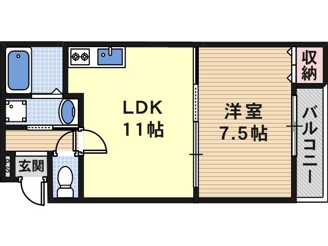 フジパレス桑津Ⅲ番館の物件間取画像
