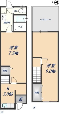 安堂町貸家（北）の物件間取画像