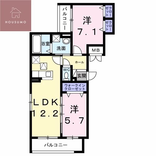 ウォーム八尾木の物件間取画像