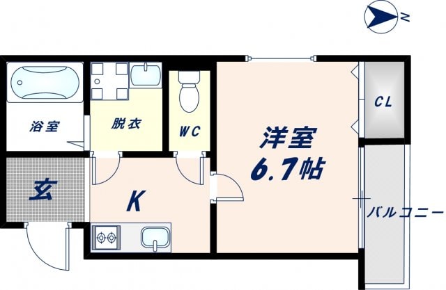 長瀬駅 徒歩3分 2階の物件間取画像