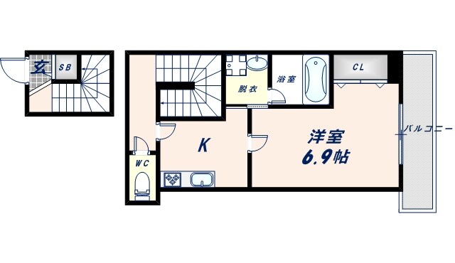 高井田中央駅 徒歩10分 2階の物件間取画像