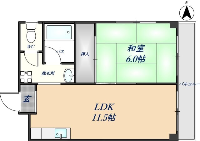 荒本駅 徒歩10分 2階の物件間取画像