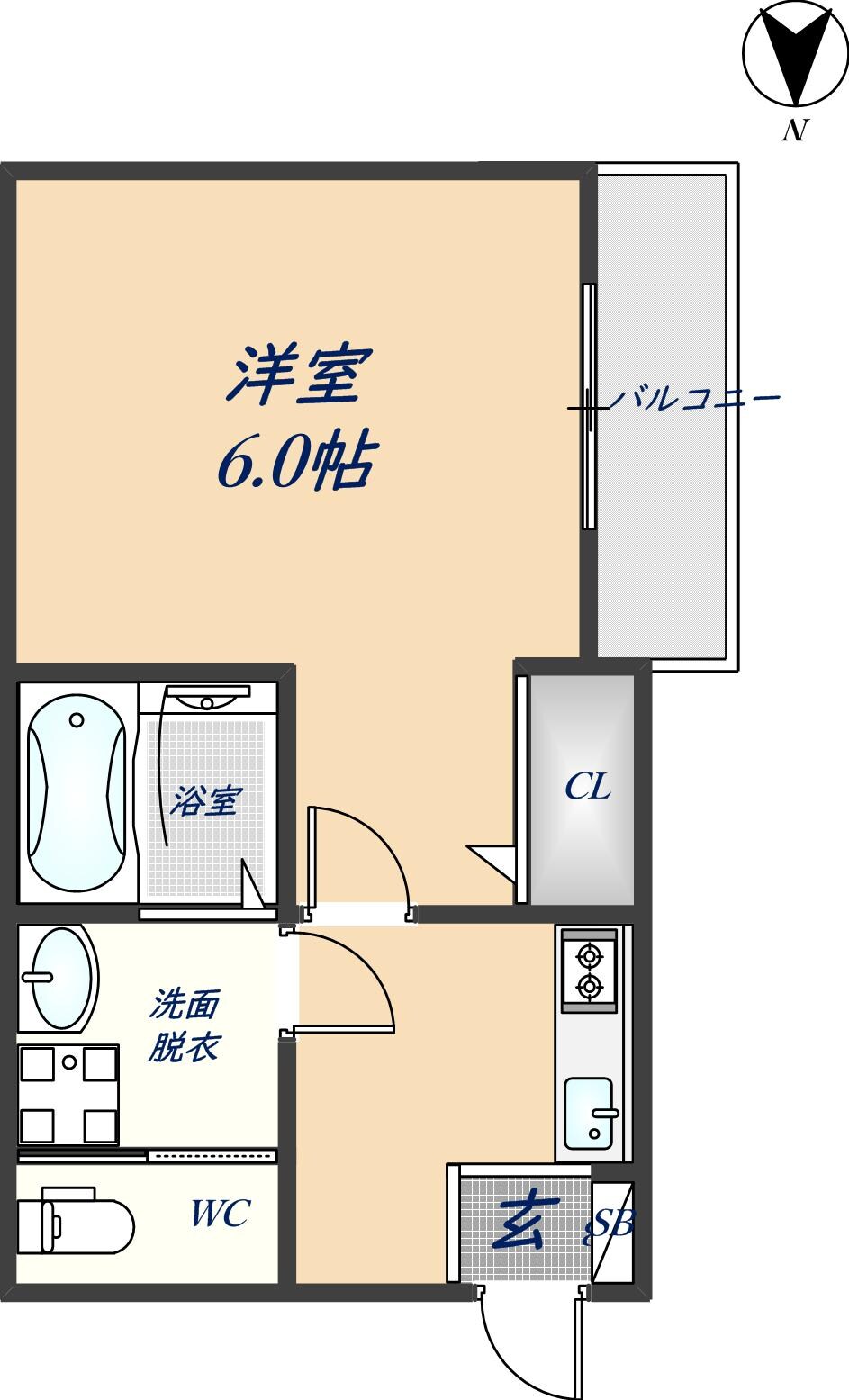 荒本駅 徒歩6分 1階の物件間取画像