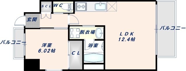 放出駅 徒歩9分 8階の物件間取画像