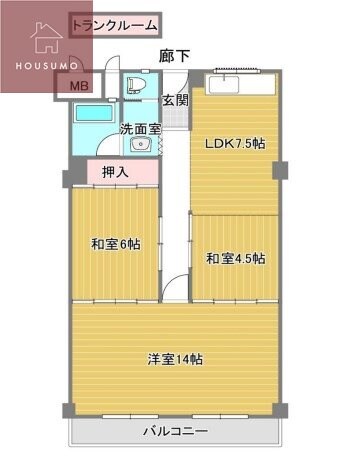 メガロコープ平野１号棟の物件間取画像