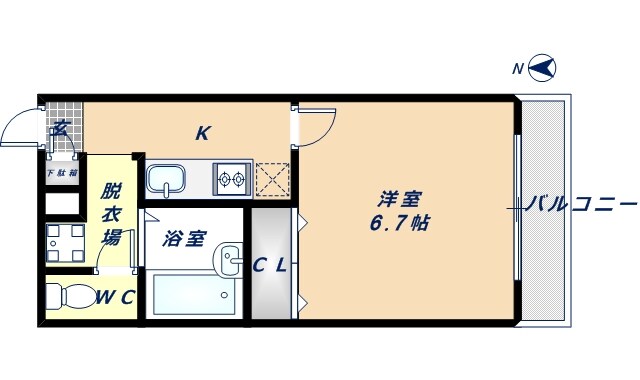 アンプルールフェール寿の物件間取画像