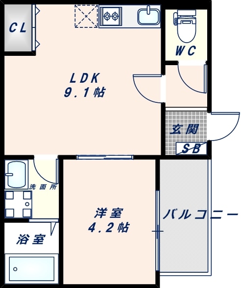 弥刀駅 徒歩5分 3階の物件間取画像