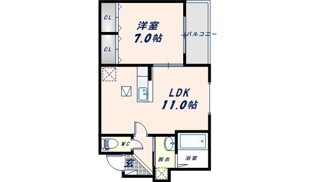 弥刀駅 徒歩9分 1階の物件間取画像