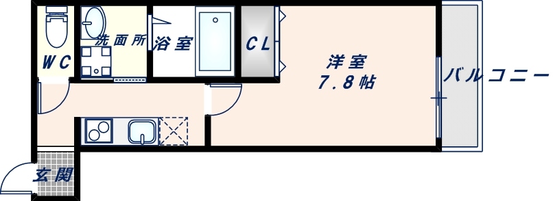 ＪＲ俊徳道駅 徒歩7分 2階の物件間取画像