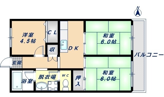 弥刀駅 徒歩10分 6階の物件間取画像