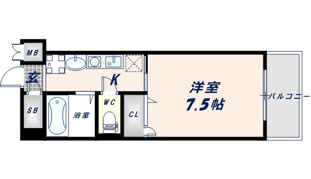 長瀬駅 徒歩1分 9階の物件間取画像