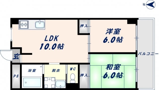 長田駅 徒歩5分 5階の物件間取画像