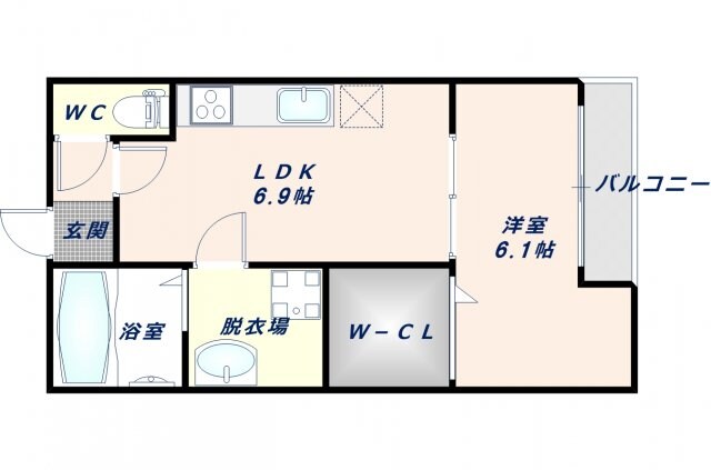 ＪＲ俊徳道駅 徒歩13分 2階の物件間取画像