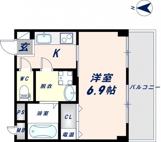 高井田中央駅 徒歩5分 7階の物件間取画像