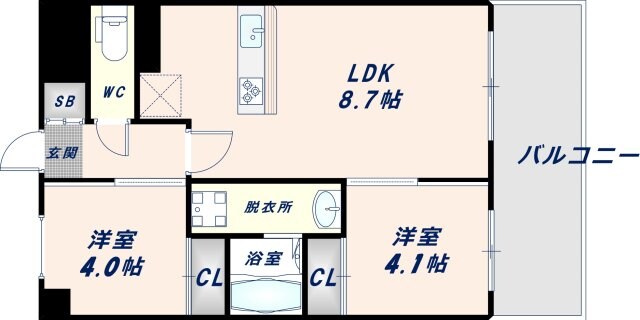 北巽駅 徒歩17分 3階の物件間取画像