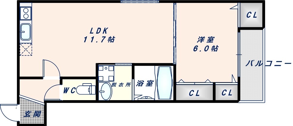 ＪＲ俊徳道駅 徒歩9分 1階の物件間取画像