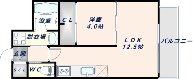 八戸ノ里駅 徒歩2分 2階の物件間取画像