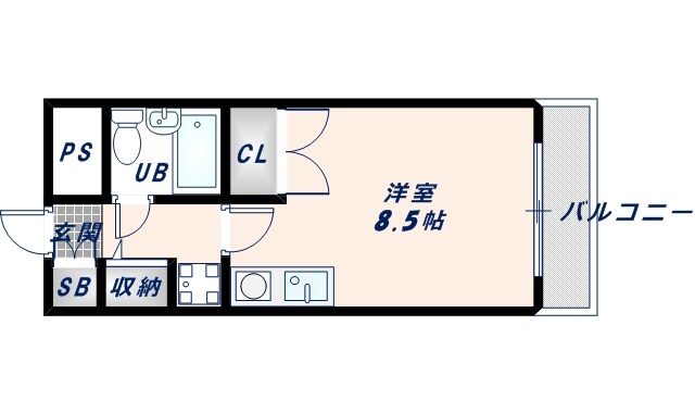 八戸ノ里駅 徒歩5分 1階の物件間取画像