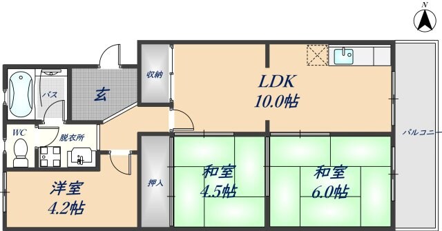 チュリス久宝寺の物件間取画像