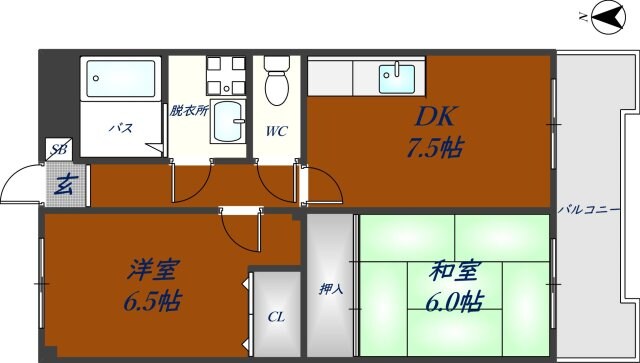 ディアコート八尾南の物件間取画像