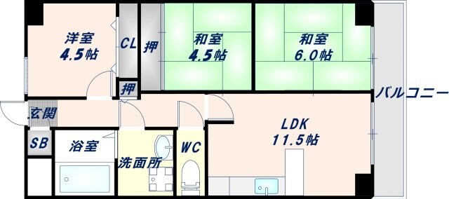 コンフォートヴィラ深江橋の物件間取画像