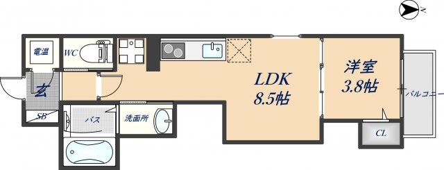 吉田駅 徒歩9分 3階の物件間取画像