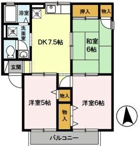 荒本駅 徒歩18分 2階の物件間取画像