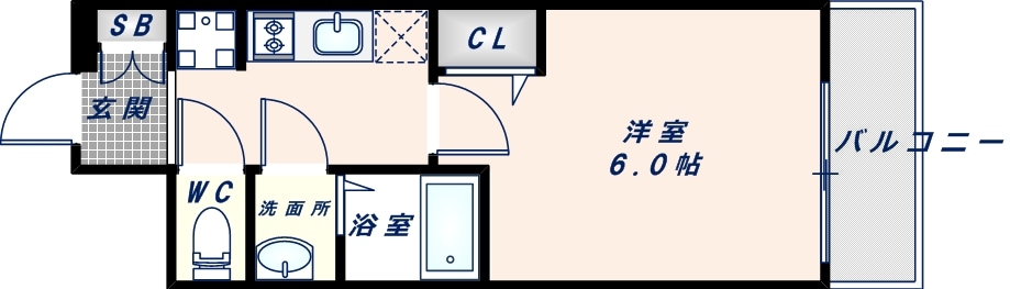 新深江駅 徒歩6分 9階の物件間取画像