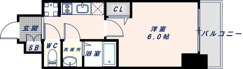 新深江駅 徒歩6分 6階の物件間取画像