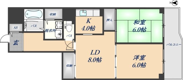 八尾山本レックスマンションの物件間取画像