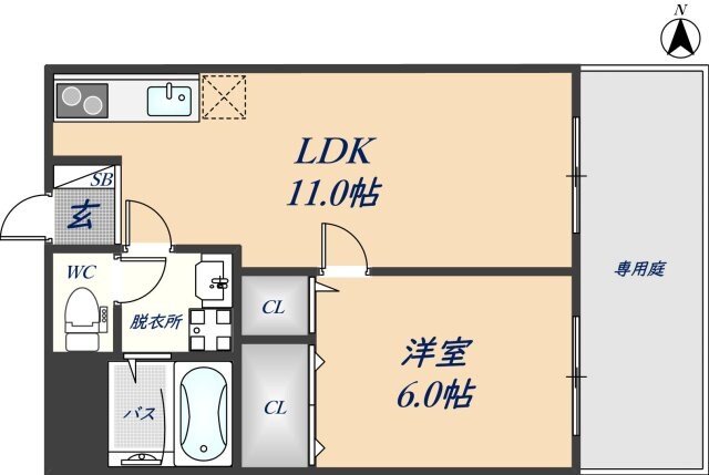 シャンブル・ド・吉田の物件間取画像