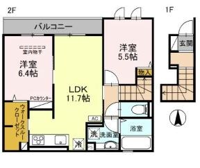 インカウンターの物件間取画像