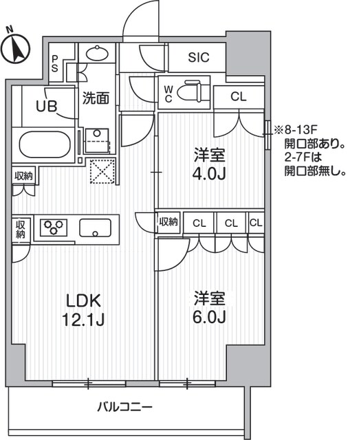 シーズンフラッツ浅草言問通りの物件間取画像