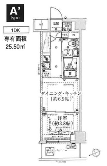 スパシエ千住大橋の物件間取画像