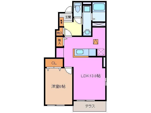 楚原駅 徒歩8分 1階の物件間取画像