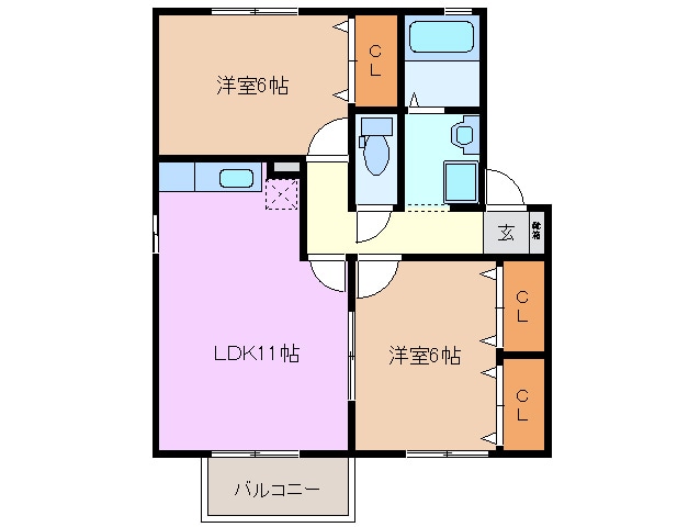 セジュールみやびの物件間取画像