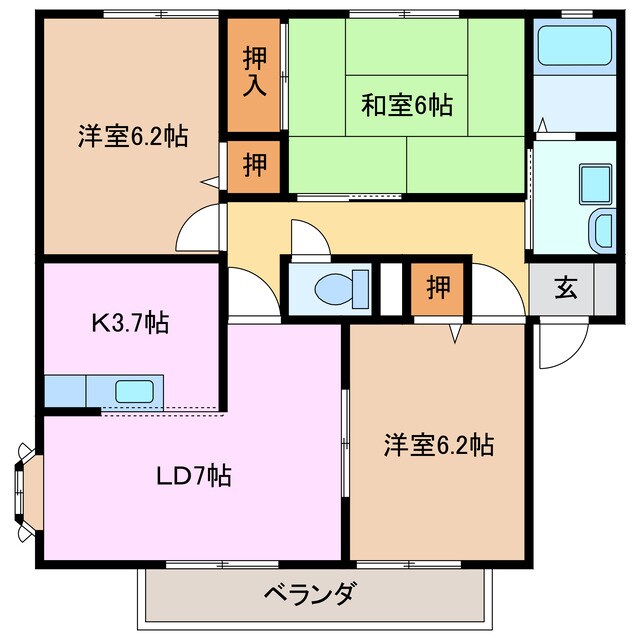 南が丘駅 徒歩6分 2階の物件間取画像